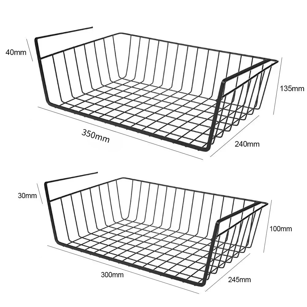 New S/L Cupboard Under Storage Iron Cabinet Closet Desk Hanging Mesh Basket Wire Bookcase Shelf Rack Organizer Zpaxo