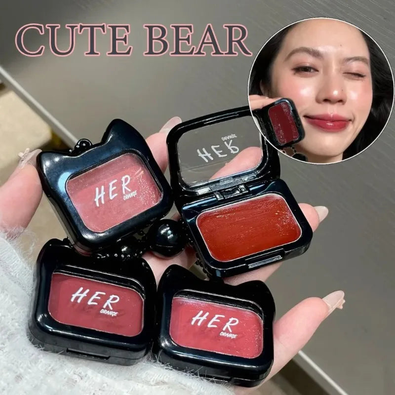 Water Gloss Lipstick Cream Rose Red Multi-use Cheek Lip Tint Easy