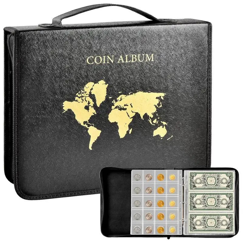 Portable Coin Collection 200 30 Paper Money Panels PVC Transparent
