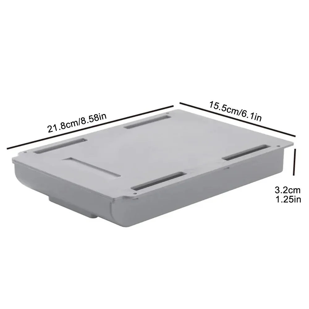 Hidden Storage Box Desk Storage Drawer Self-Adhesive Plastic Table Storage Holder Simple Sundries Cosmetics Stationery Organizer Zpaxo Grey
