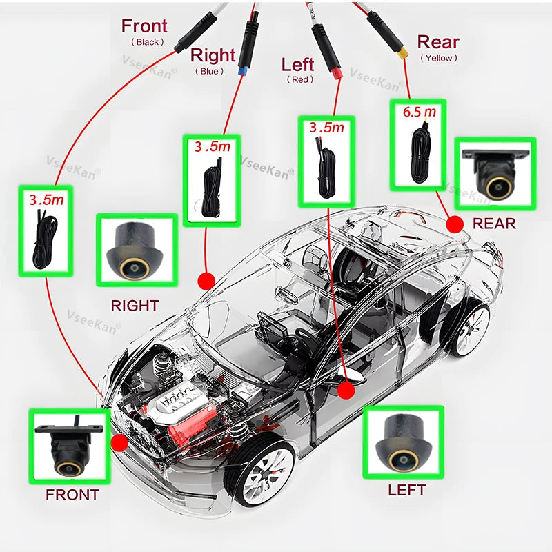 WDR 360 Camera Android Multimedia Panoramic System Built-in 360App 8K
