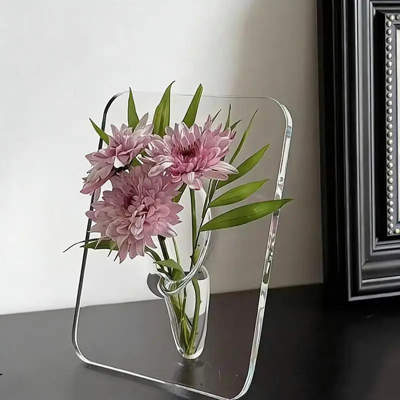 Frame Flower Vase Clear Acrylic Flowers Modern Art Vases Home Decor Zpaxo
