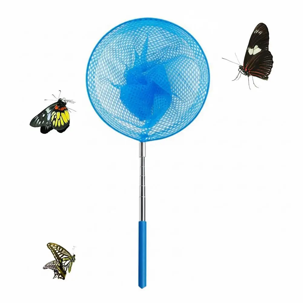 Retractable Kids Insect Butterfly Net & Observation Cage Set Insect Catching Net Zpaxo Blue net