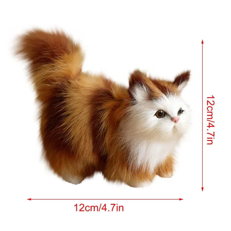 Cute Simulation Cat Plush Toys Soft Stuffed Kitten Model Fake Realist