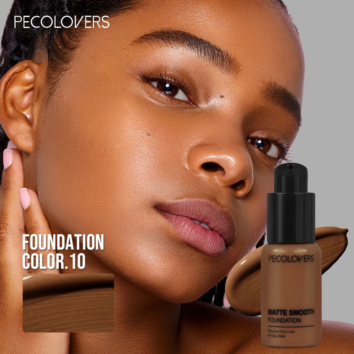 1PC High Coverage Long-Lasting Foundation, Waterproof and Sweatproof Without Flaking, Lightweight and Seamless Zpaxo 10