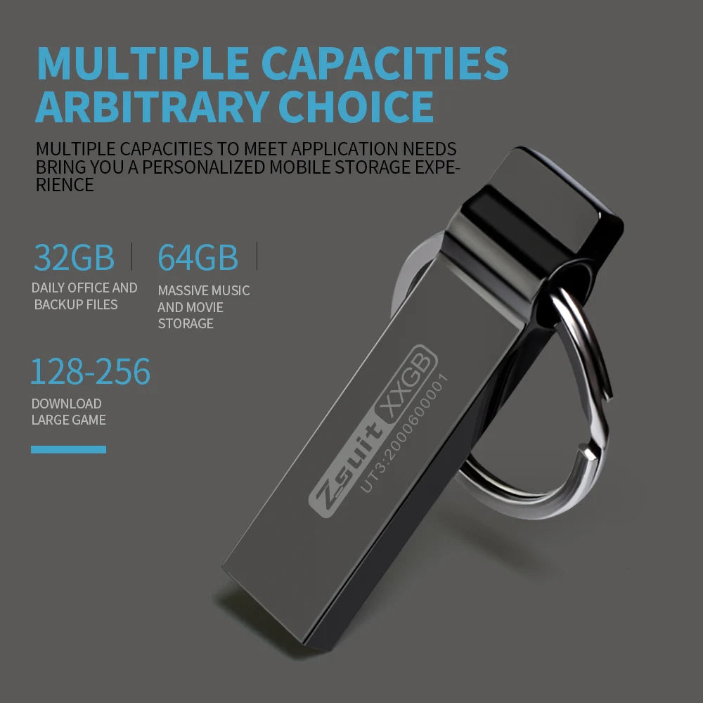 Zsuit Metal USB 3.0 PenDrive Hight Speed Flash Usb Stick Memory Stick 32GB 64GB 128GB Waterproof USB Flash Pen Drives U Disk Zpaxo