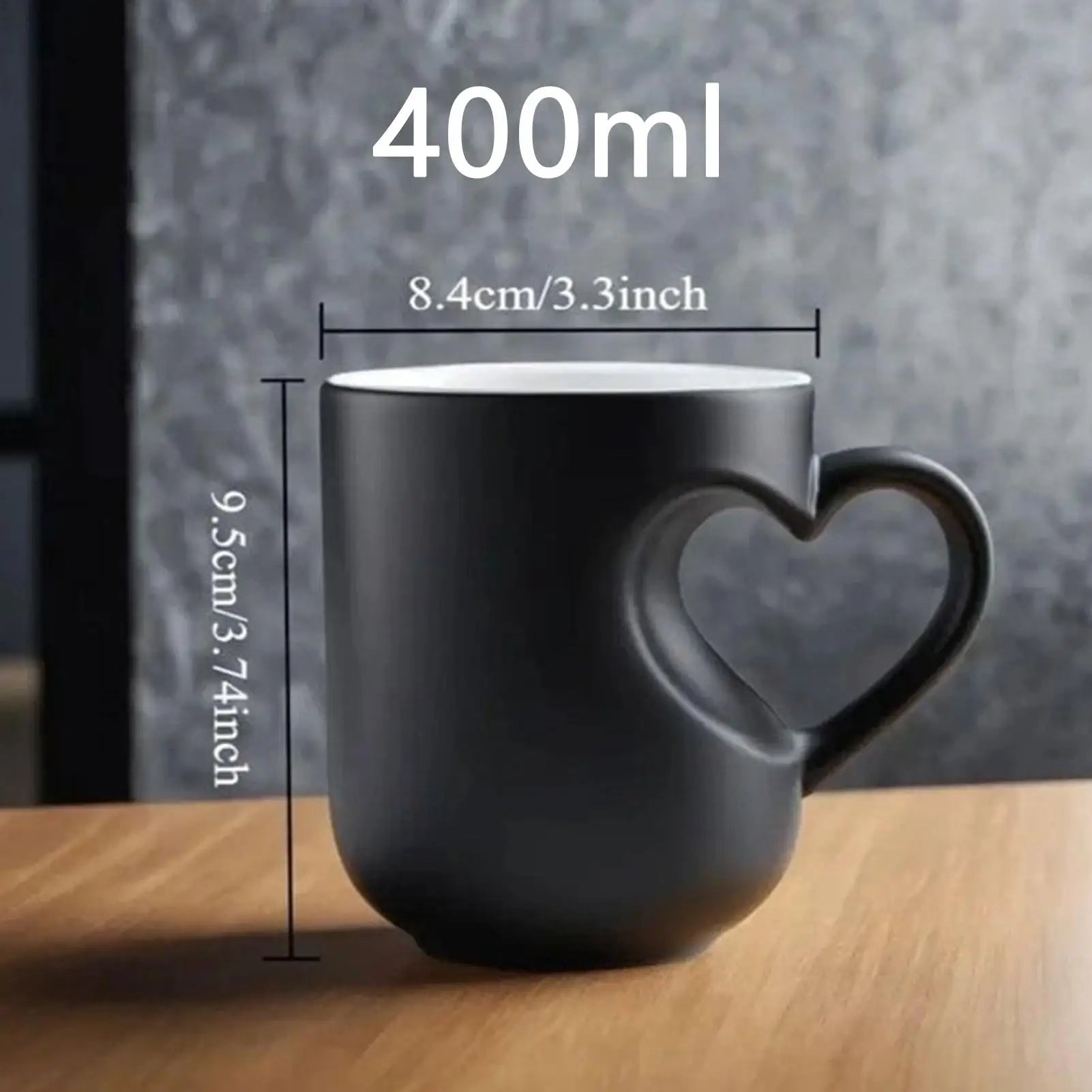 Creative Ceramic Changing Mug Heart-shaped Thermochromic Reveal