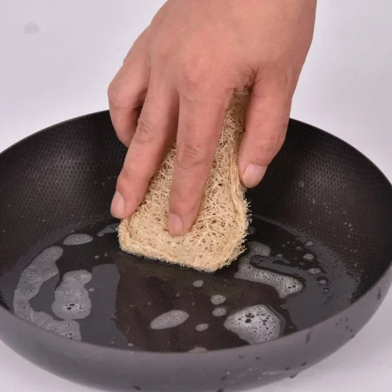 2026 Hot 10PCS Loofah Dish Towel Does Not Hurt The Pan Sponge, Oil Stain Removing Cloth, Silk Gourd Pulp Pan Brush Zpaxo