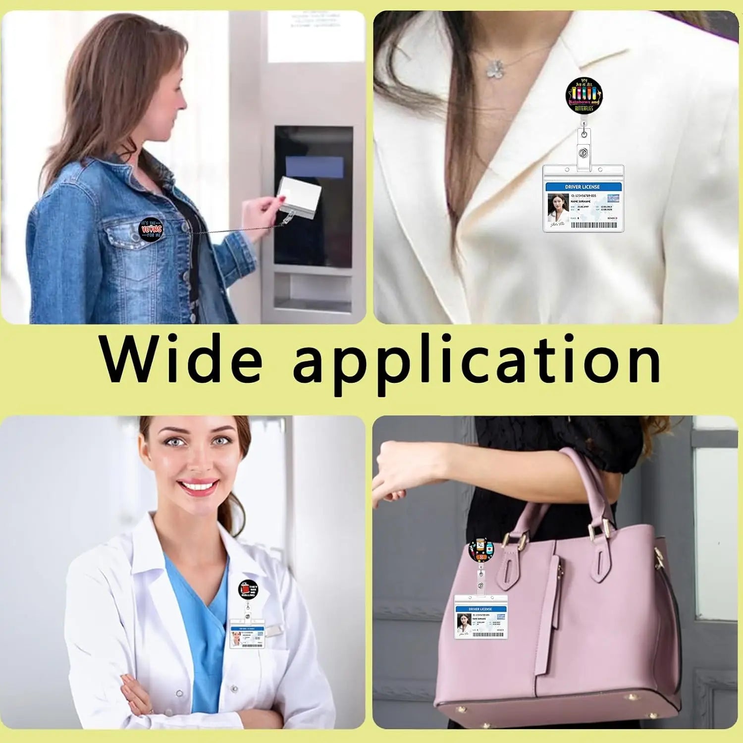 Cute Nurse Badge Reel with Alligator Clip | 1/3/5 Pack ID Holder