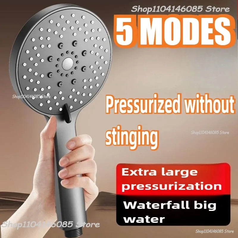5 Modes Shower Head High Flow Massage Shower Head Rain Shower Head Handheld Rain Showers Head Adjustable Bathroom Cleaning Zpaxo