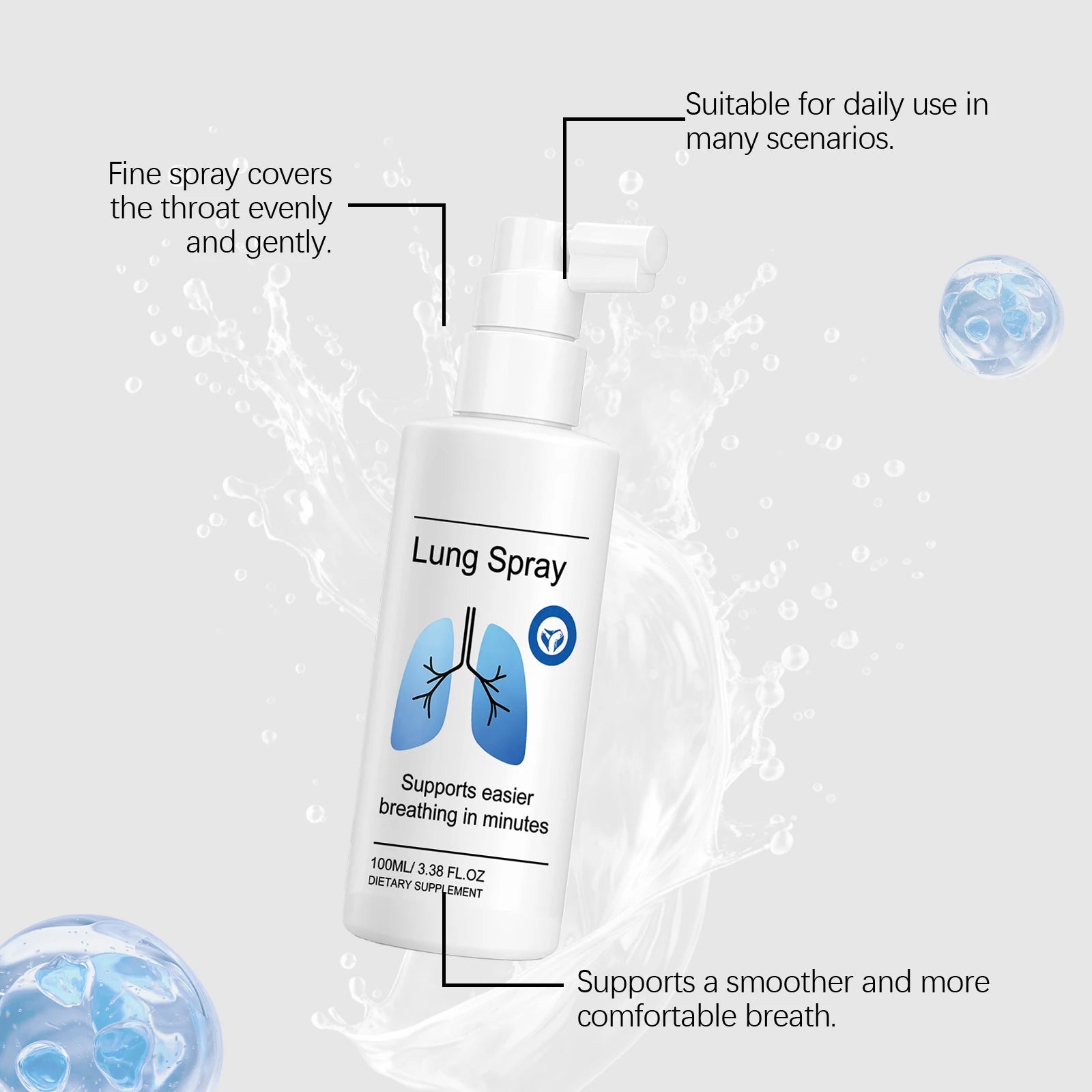 Organic Herbal Lung Cleansing Spray | Mucus & Throat Relief Herbal Throat Spray Zpaxo