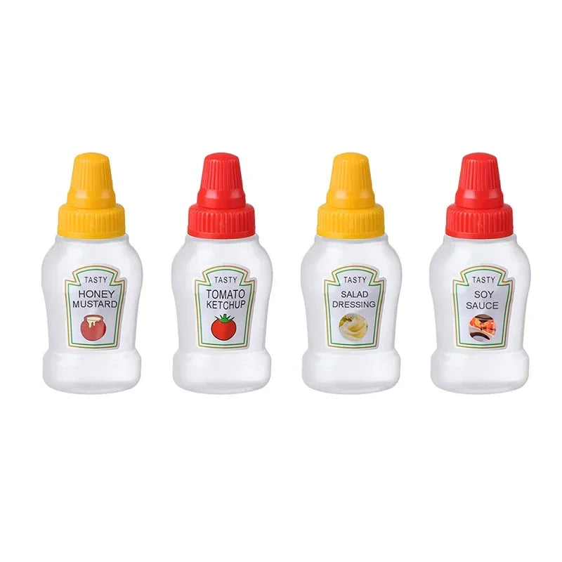 Mini Condiment Bottle Camping Squeeze Bottles Cookware Bbq Ketchup Zpaxo 4pcs