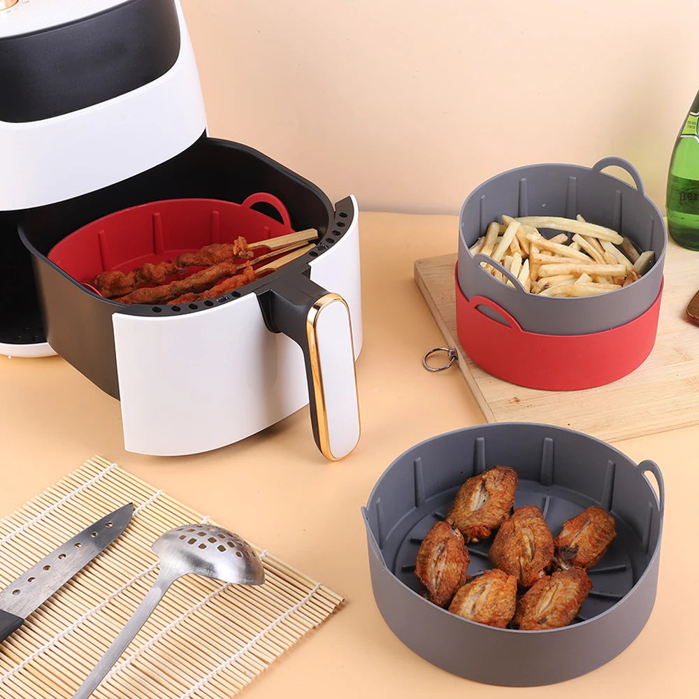 Air Fryer Silicone Pot Airfryer Liners Reusable Silicone Basket Oven Liner Baking Tray Pan Accessories Zpaxo