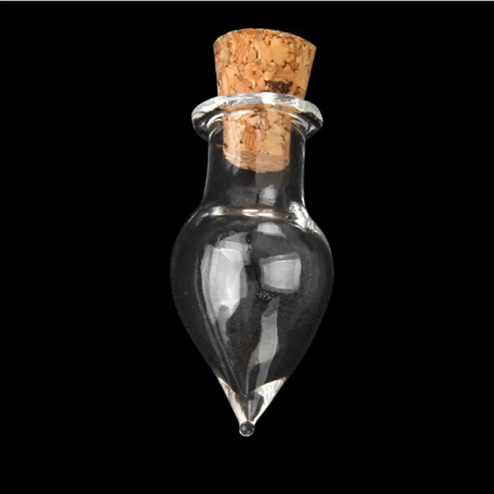 Transparent Mini Glass Wish Bottles Cork Plug Teardrop Shape Handmade