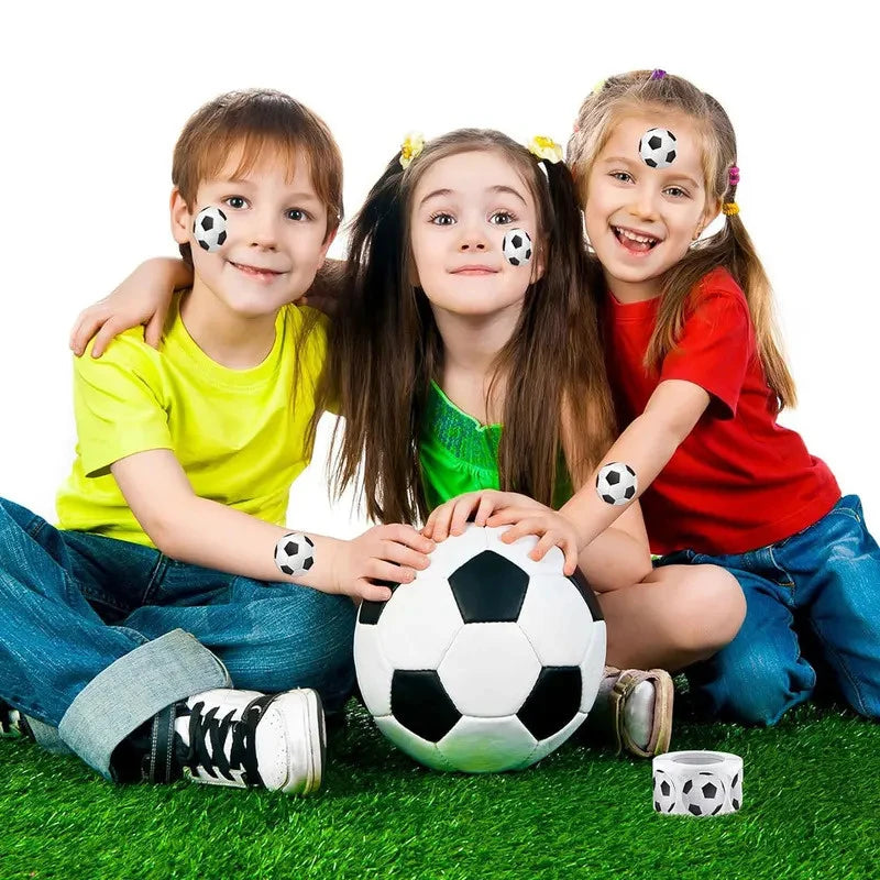 500 Black-and-white Round Soccer Stickers Self-adhesive Roll Perfect