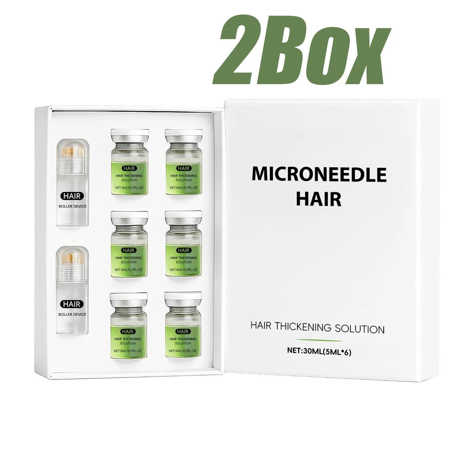 Hoygi Hair Serum Microneedle Roller Set – Scalp Follicle Care Hair Serum Roller Set Zpaxo 2 Boxed