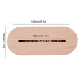 1- Oval Wooden LED Light Display Luminous Base Resin Letter Lamp