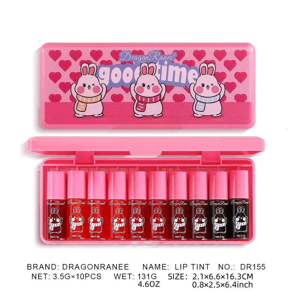 Lip Gloss Set of Ten, Mirror-Like, Glossy, Plumping, Brightening, Complexion-Enhancing Lipstick, Moisturizing, Non-Stick, Long-Lasting Lip Gloss Zpaxo