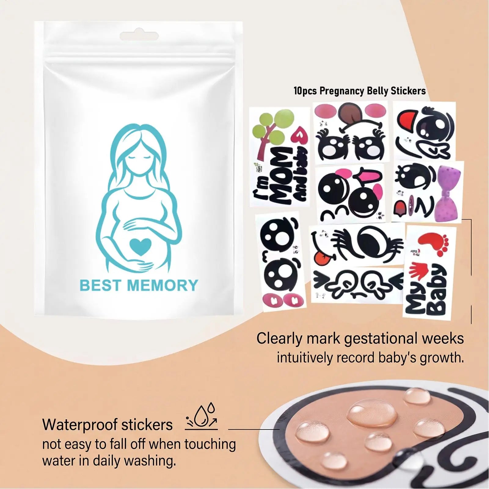 Pregnancy Belly Stickers 10 Sheets Bump Decals Pregnancy Bump Stickers For Couples Shower Growth Keepsake Photography Expectant Zpaxo