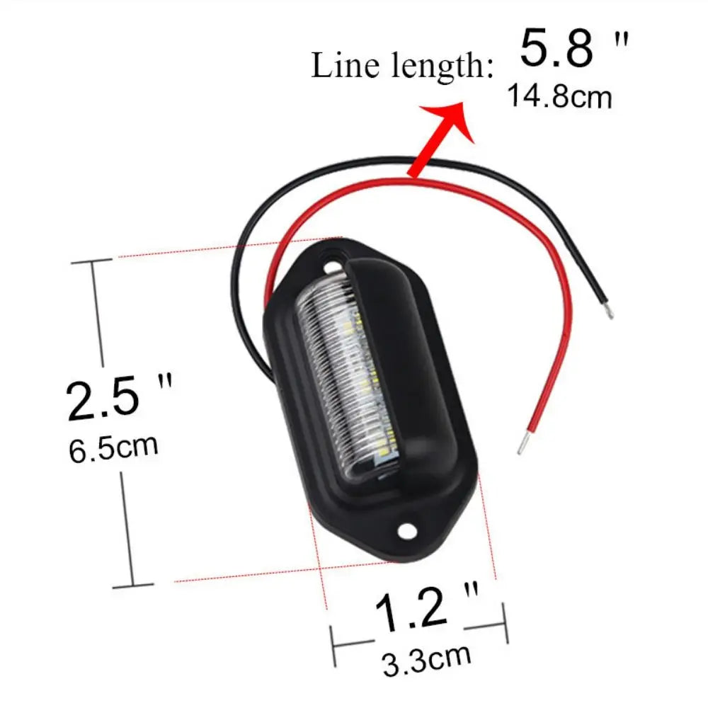 Waterproof LED License Plate Light 12V-24V Durable Side Lamp Step Zpaxo