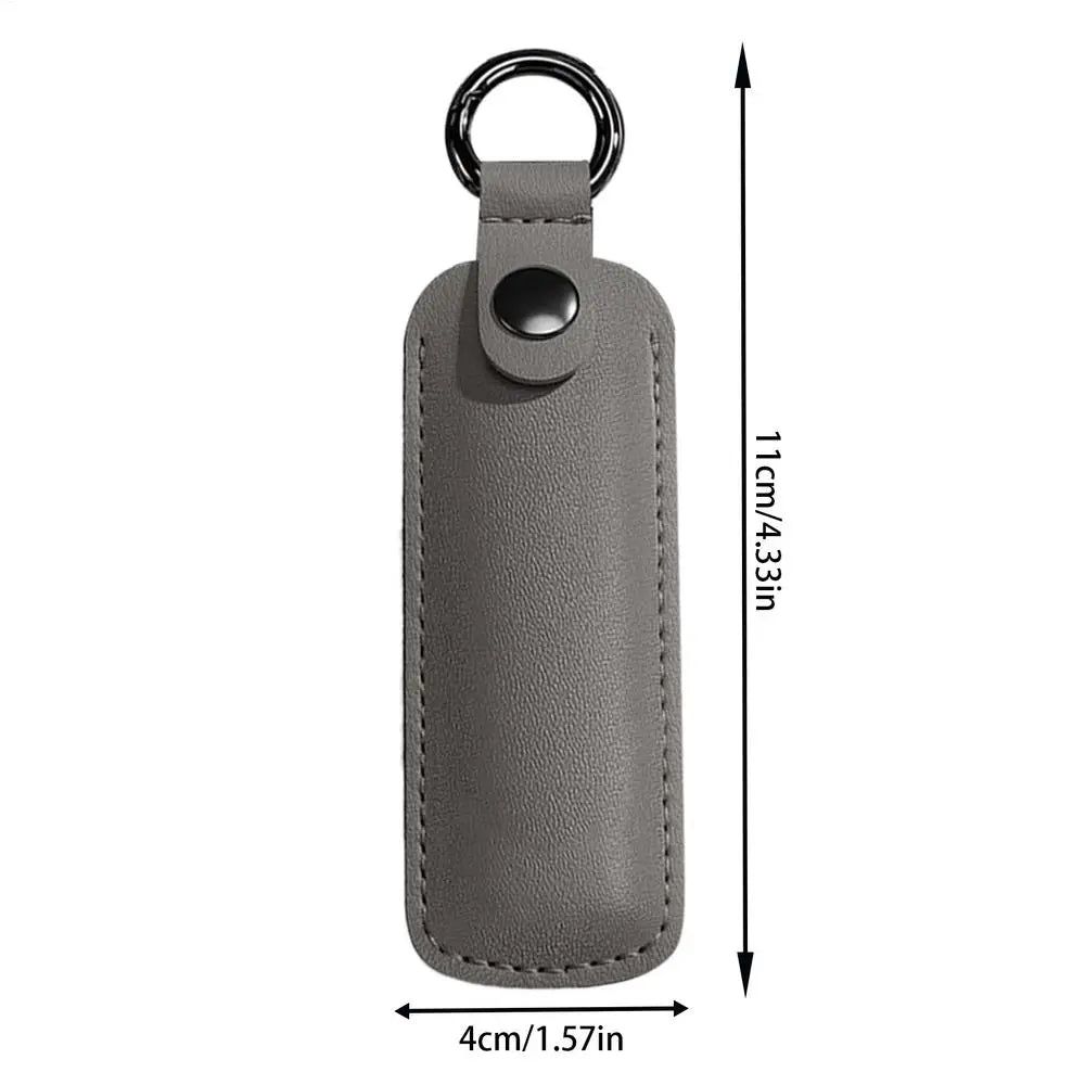 PU Leather U Disk Pouch Protective Cover Anti Lost Flash Drive Case Zpaxo Dark Gray