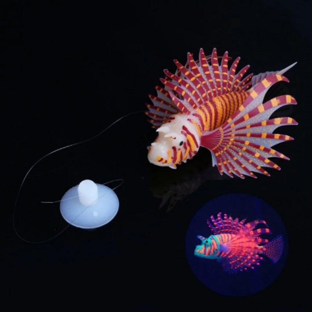 Aquarium Artificial Luminous Lionfish Fish Silicone Fake Floating