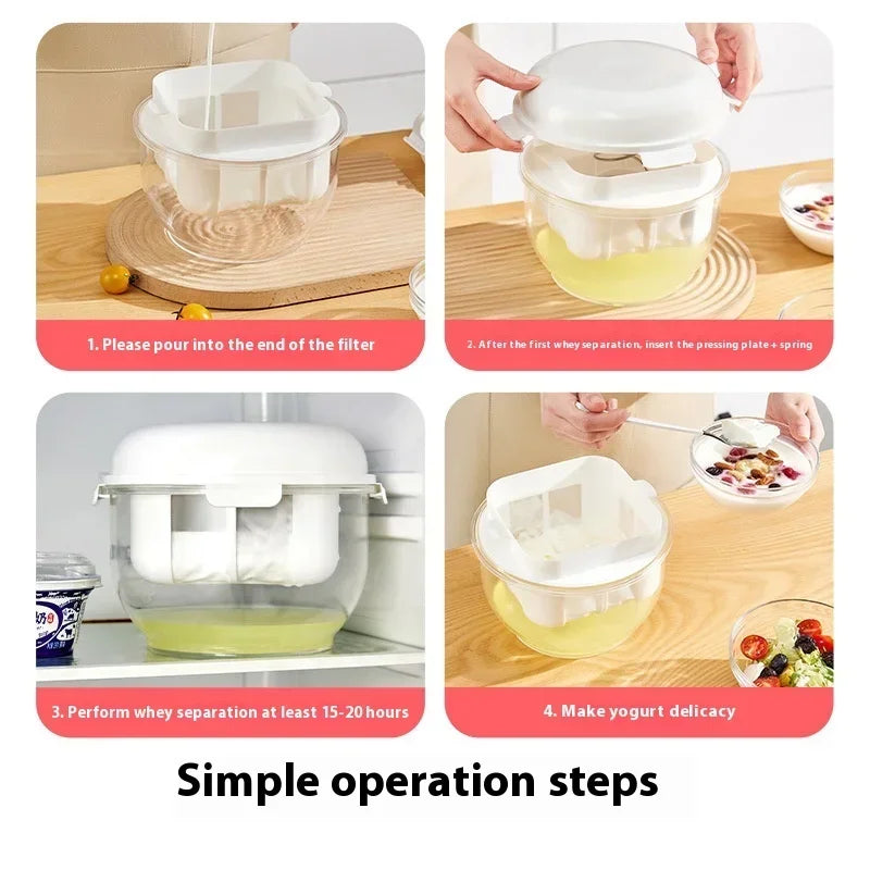 3L Greek Yogurt Strainer & Reusable Cheese Maker | Fine Mesh Yogurt Strainer Zpaxo