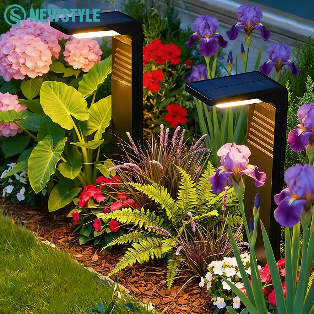 2PCS LED Solar Pathway Lights Outdoor Waterproof Auto On/Off Dusk to Dawn Solar Powered Landscape Lighting Garden Yard Lawn Zpaxo
