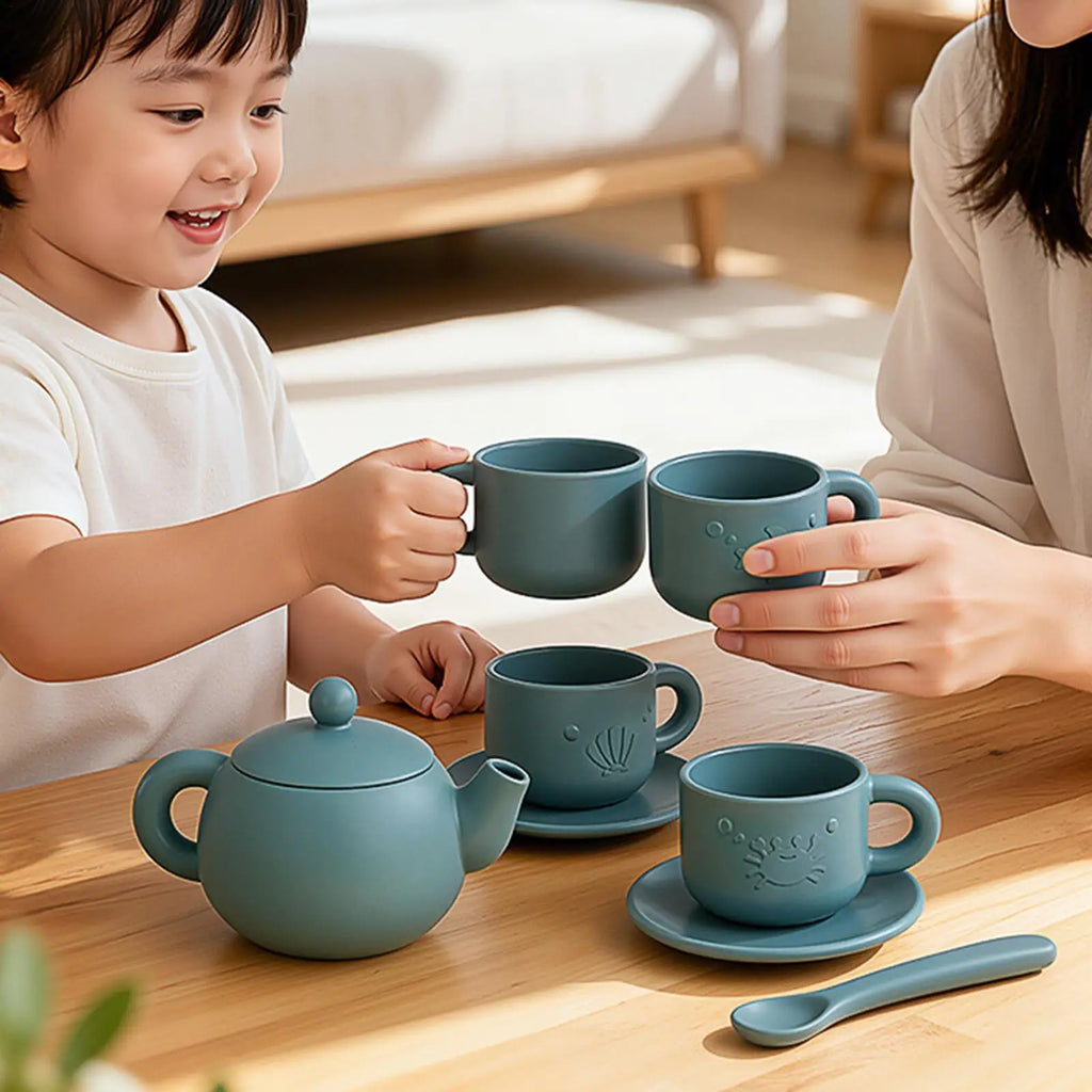 Tea Party Set Children Simulation Afternoon Tea Set Toy Pretend Play Food Learning Role Play Game Early Educational Toys Zpaxo