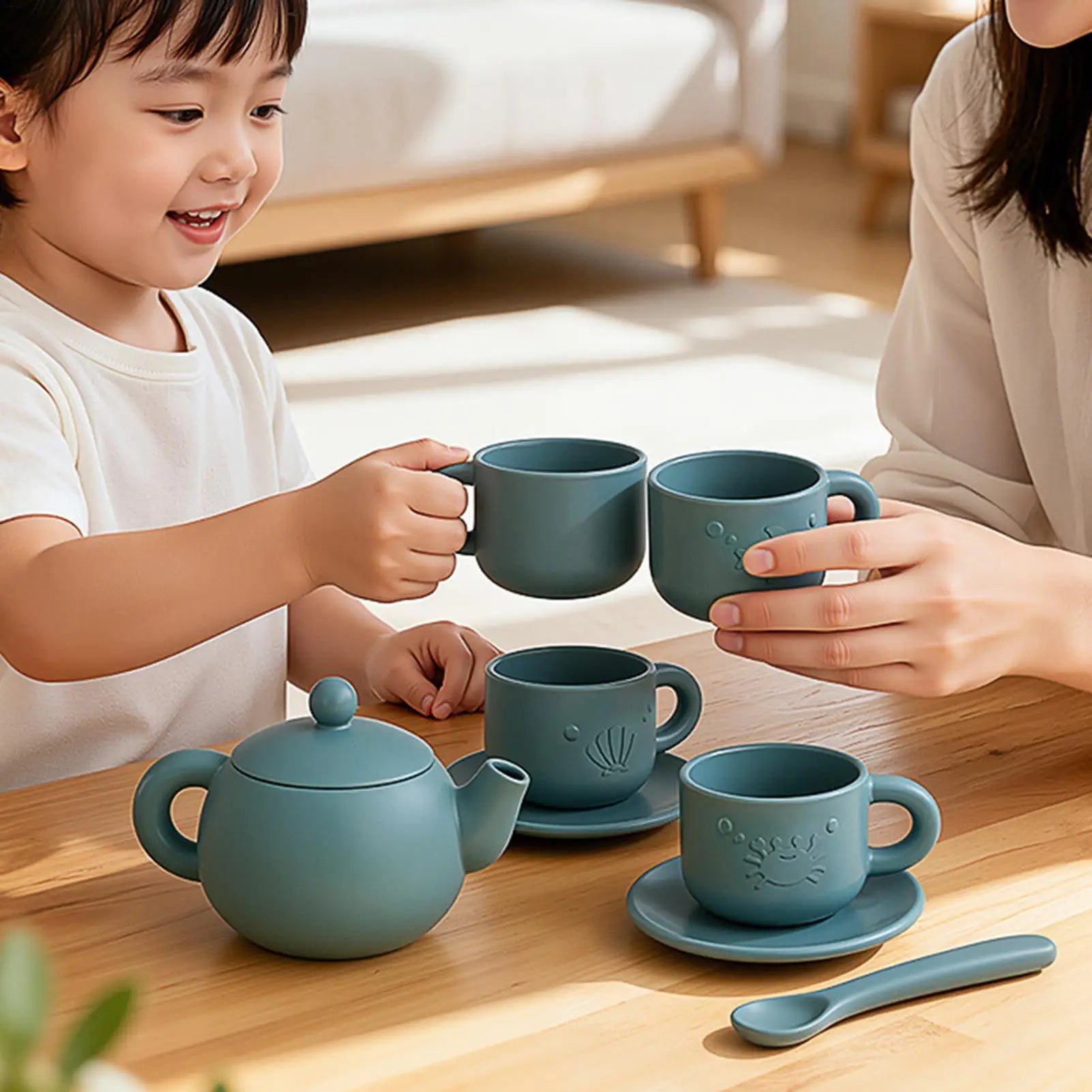 Tea Party Set Children Simulation Afternoon Tea Set Toy Pretend Play Food Learning Role Play Game Early Educational Toys Zpaxo