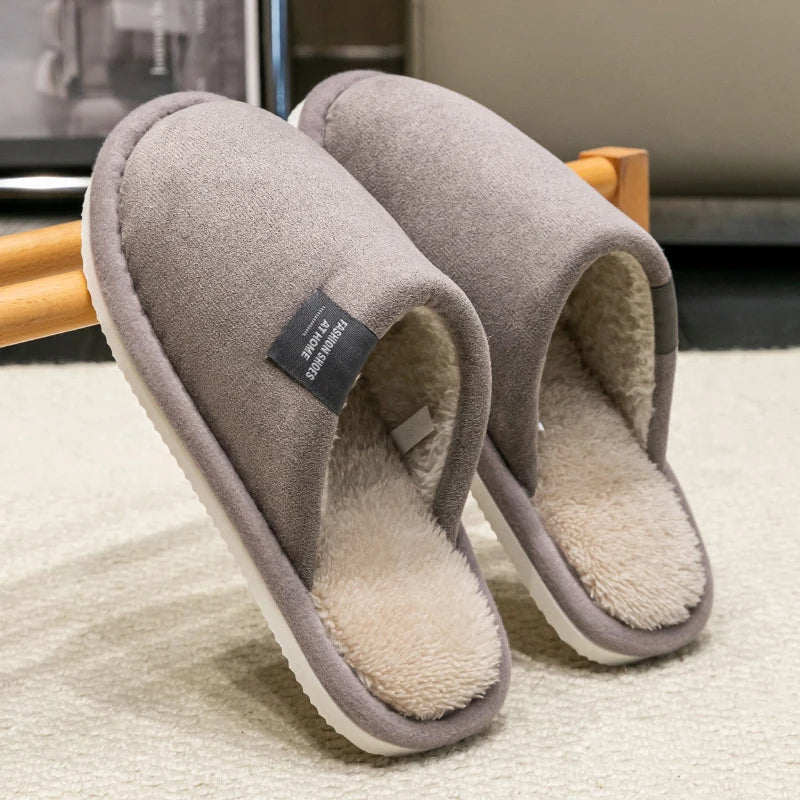 Winter Warm Slippers Men House Non Slip Soft Shoes Comfortable Flat