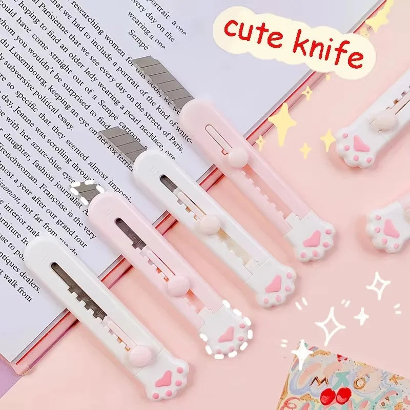 Cute Cat Paw Utility Knife Portable Paper Cutter Letter Envelope