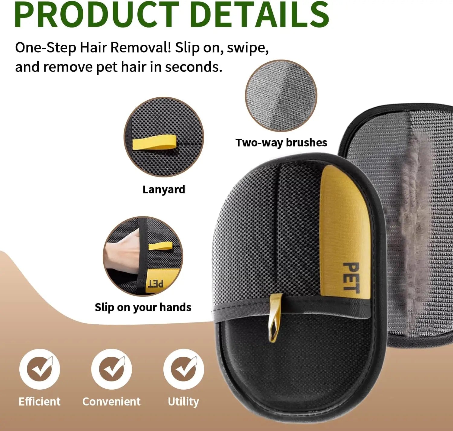 Pet Hair Removal Glove – Electrostatic Grooming for Dogs & Cats