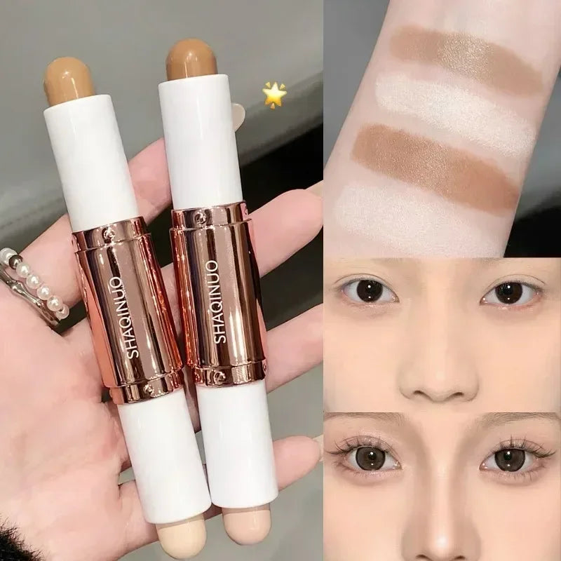 1 Dual Head Highlighting&bronzer Stick Face Brightening Shaping