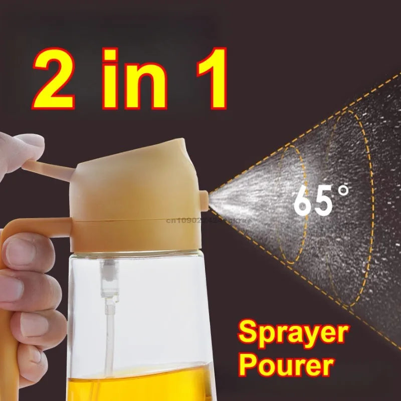 2 in1 Plastic Kitchen Barbecue Cooking Oil Spray Bottle Olive Oil Dispenser Oil Jar Baking Vinegar Soy Sauce Spray Container Zpaxo