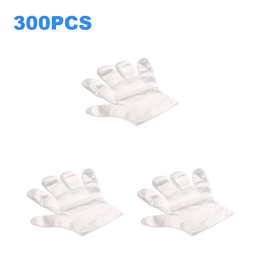 3000- Disposable Gloves Plastic Transparent Kitchen Bathroom Cleaning Zpaxo 300PCS