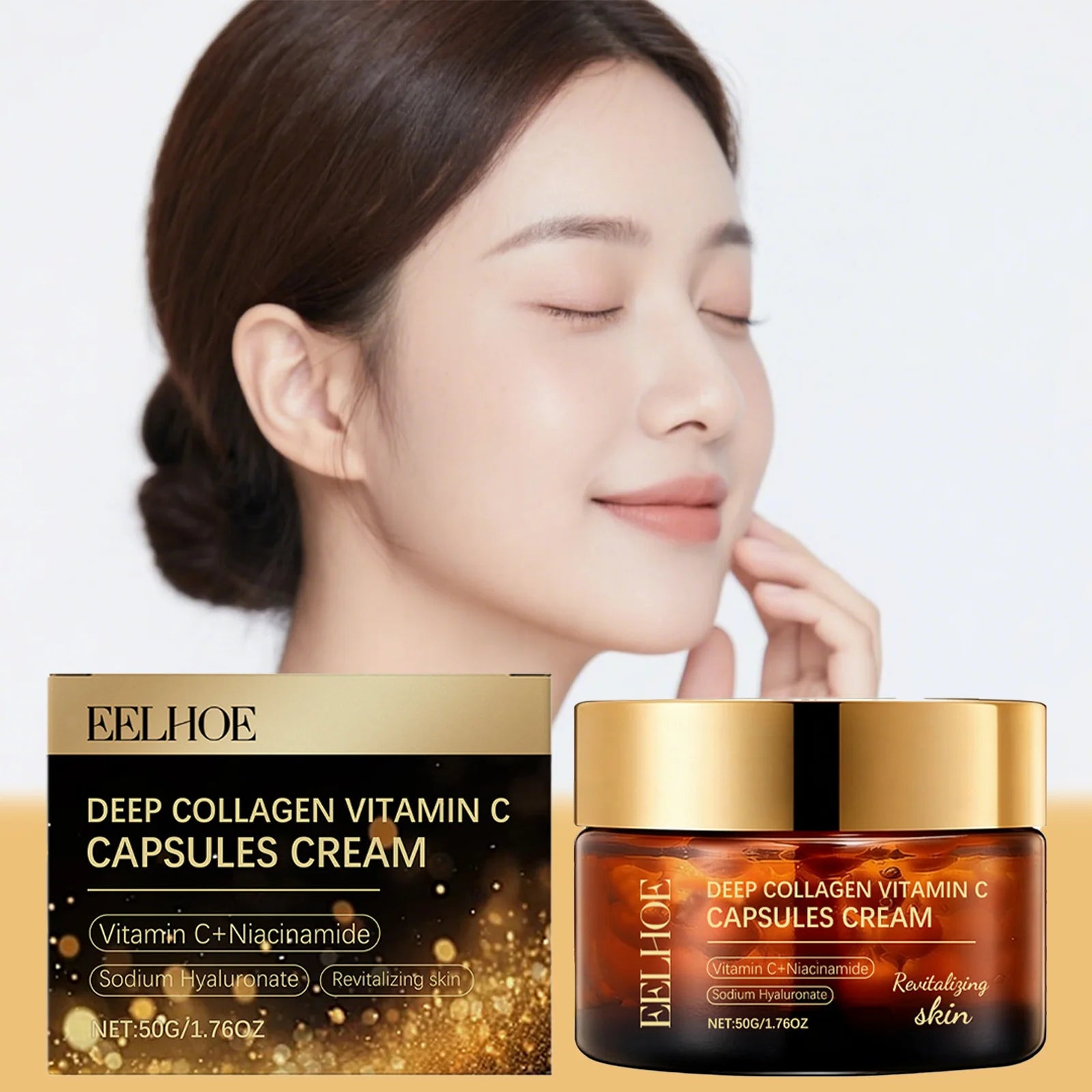 Collagen Vitamin C Capsule Cream Day Night Brightening Serum Infused Zpaxo