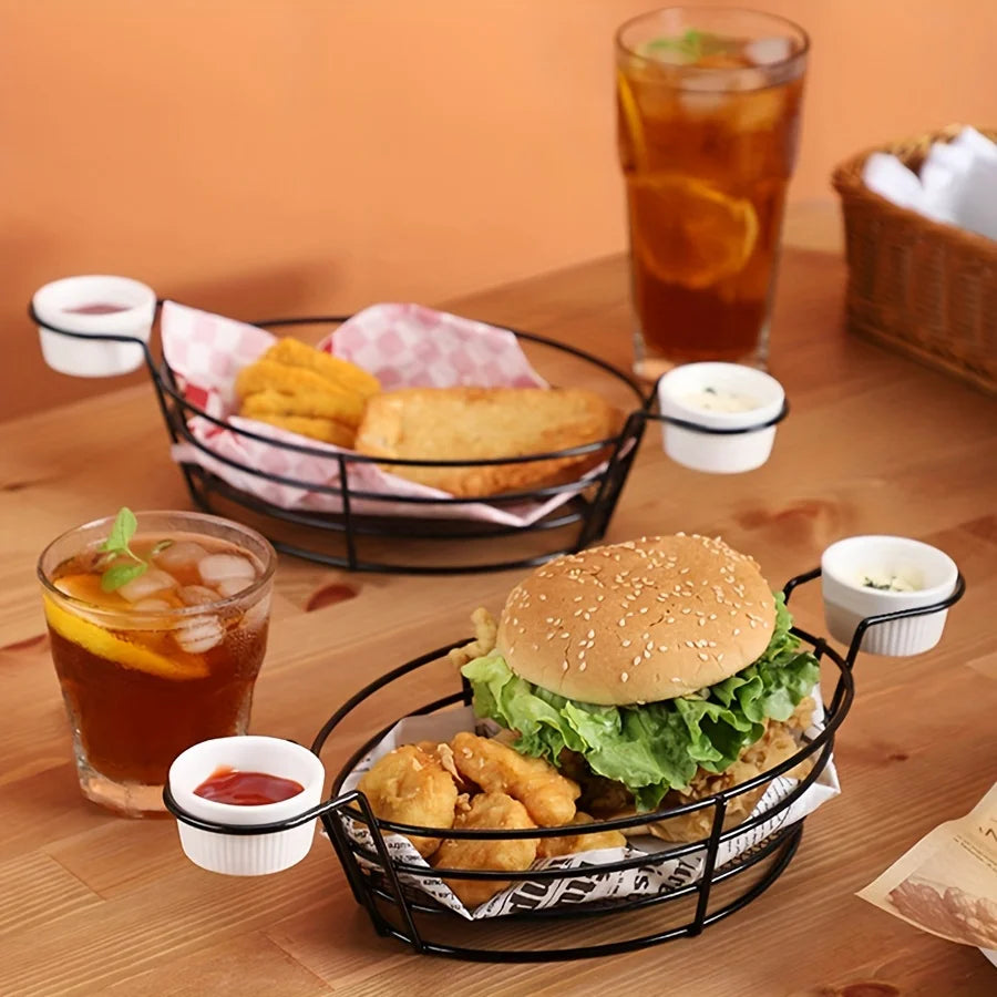 French Fries Basket Snack Fried Chicken Stainless Steel Metal Kitchen