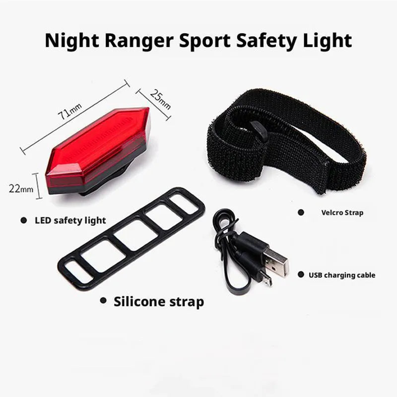 USB Rechargeable Waterproof LED Bike Tail Light – IPX5 Safety