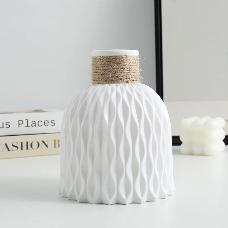 Water Ripple Vase Flower Pot Basket Twine Plastic Small Fresh