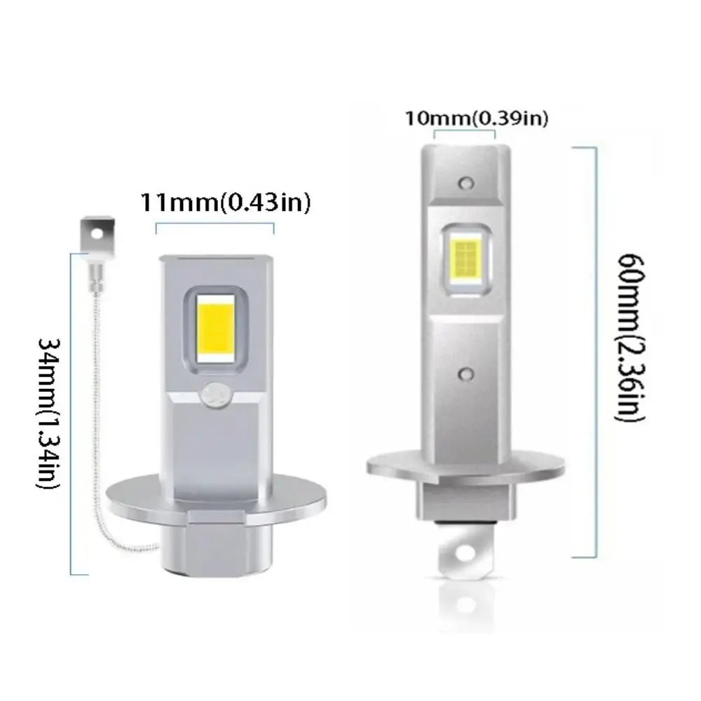 Aluminum Silver LED Headlight Super Bright Mini Size Fog Lamps White Diode Wireless CANBUS Automobile Headlamp Car Headlight Zpaxo