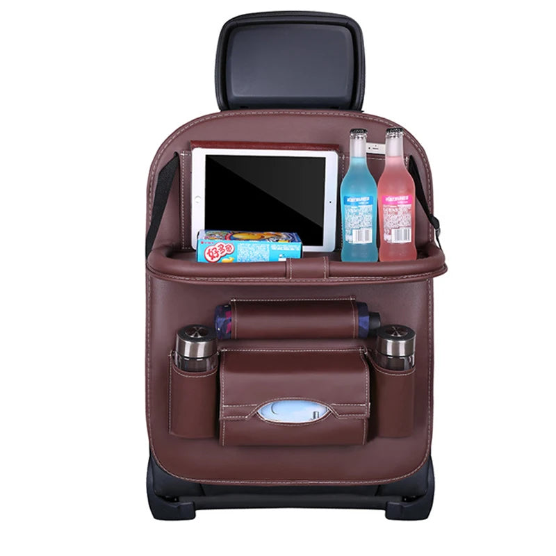 Car Seat Back Organizer Bag Foldable Table Tray Travel Storage Zpaxo China Mainland Type1 brown