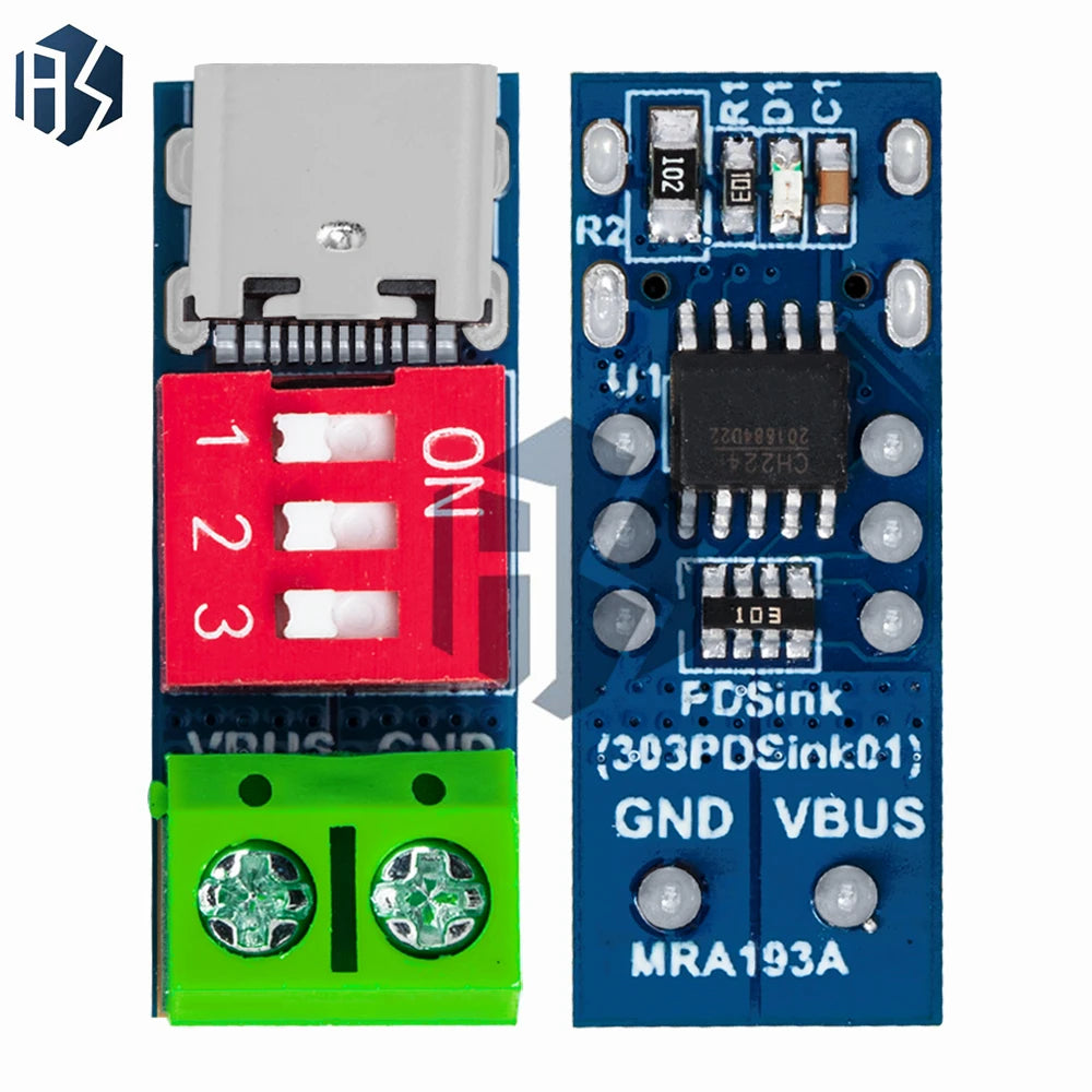 USB-C PD Trigger Module - Programmable 12V/9V Boost Converter with QC3.0/PD3.0 Support for Fast Charging, Laptop Power Supply Zpaxo