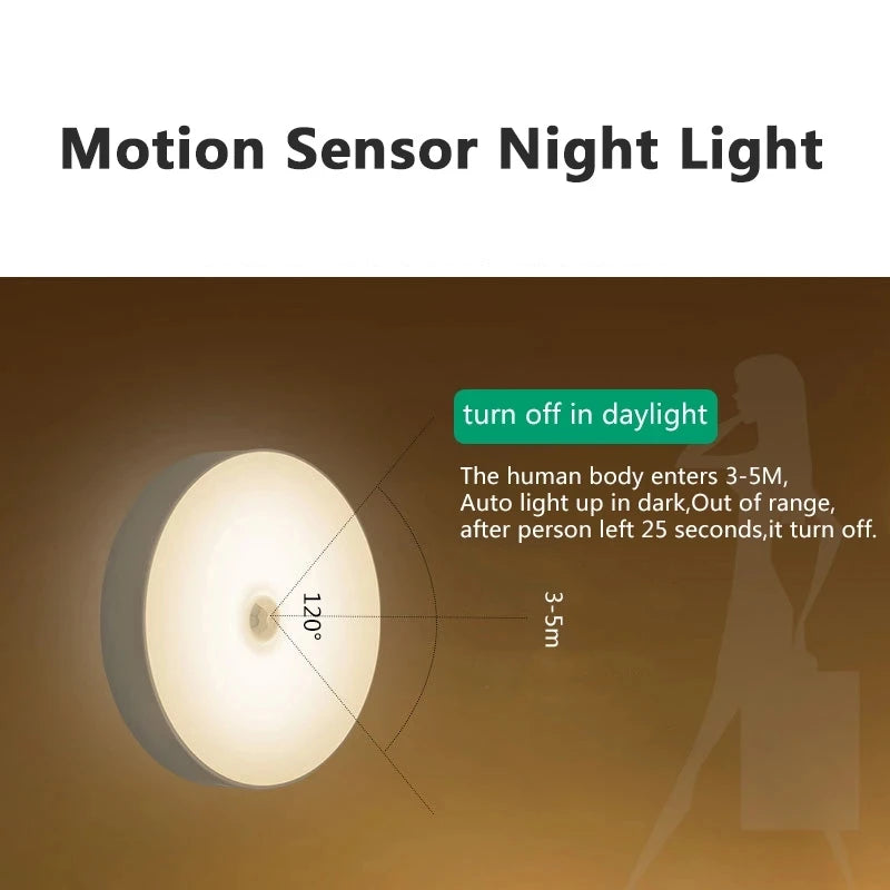 USB Rechargeable Motion Sensor LED Night Light Wireless Lamp Kitchen Zpaxo