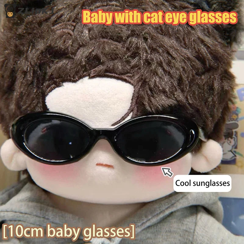 ▶1PC Mini Plush Animal DIY Accessories Fashion Cat Eye Glasses For 10cm Cotton Dolls Cute Doll Eyeglasses Zpaxo