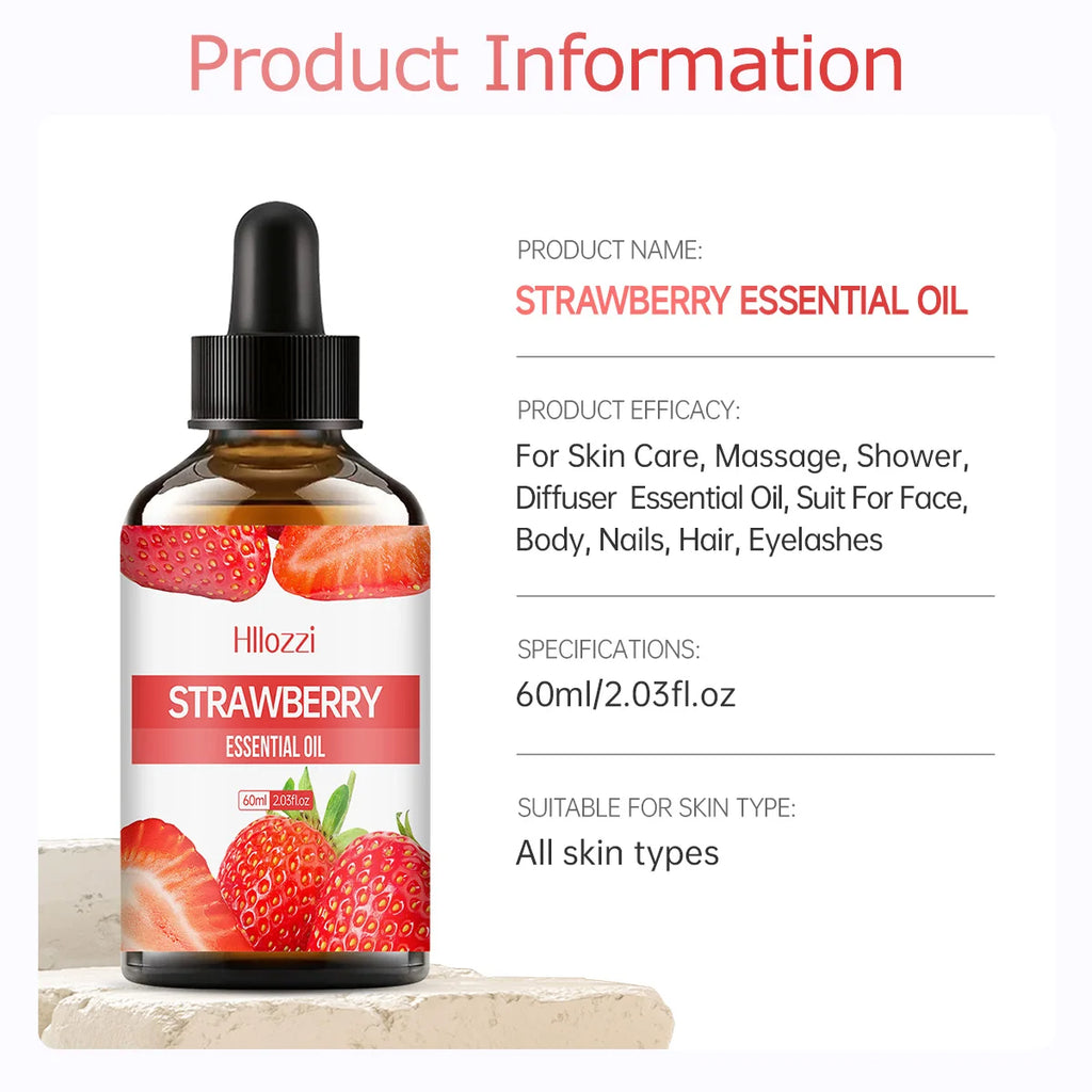 100ml/60ml/30ml Strawberry Essential Oil Fruit Essential Oil Aromatherapy Aromatherapy Essential Oil Humidifier Diffuser Zpaxo