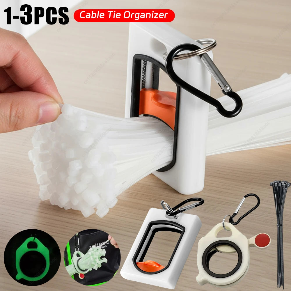 Cable Tie Organizer Portable Glow Fluorescent Storage Holder Tool