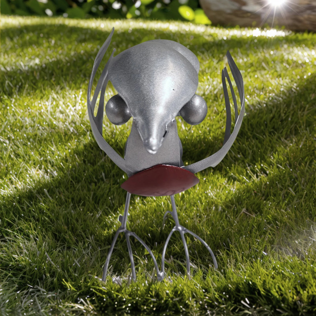 Miniature Scrap Metal Art Sculpture Robin Bird Figurine Small Desktop