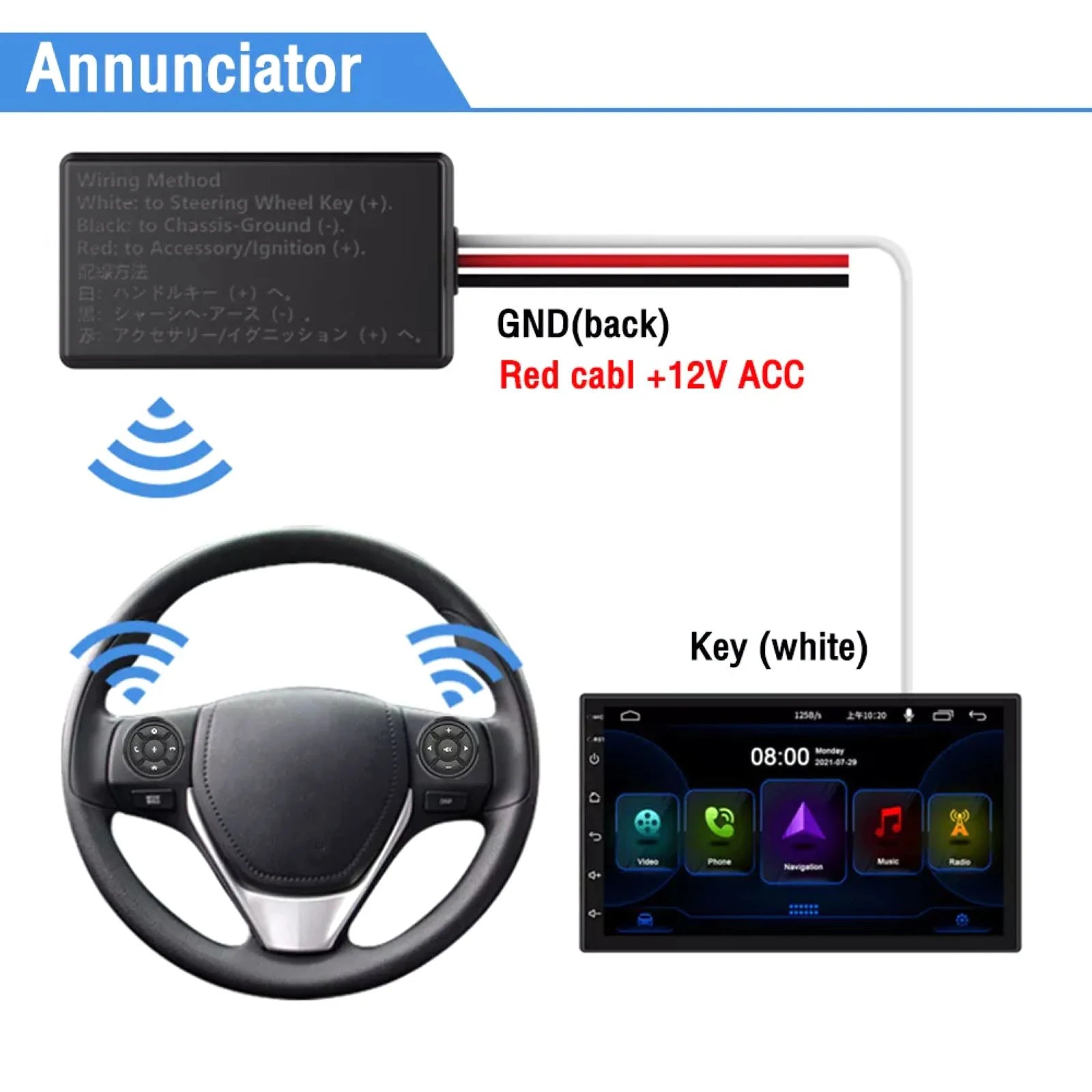 Wireless Multi-function Navigation Smart Steering Wheel Controller