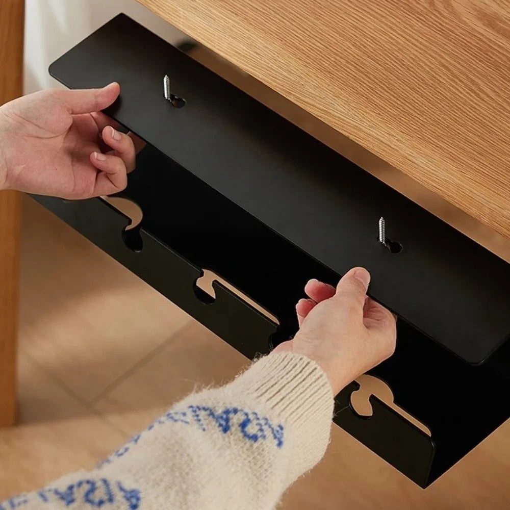 Versatile Under Desk Cable Management Rack Sturdy Spacious Organizer